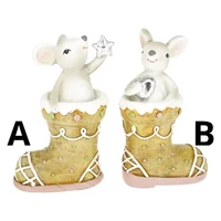 Egér mézeskalács csizmában (7,5 cm x 4,5 cm x12,5 cm)