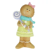 Mézeskalács figura nyalókával, glitteres (10 cm x 5,8 cm x 19,7 cm)