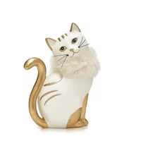 Cica fehér - arany (18 cm )