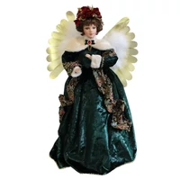 Smaragdzöld világító karácsonyi tündér  (84 cm x 56 cm x 50 cm)