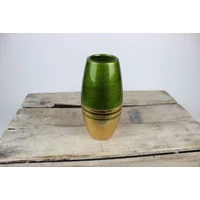 Zöld és arany kerámia váza (17 cm)
