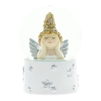 Rázógömb angyallal, könyöklő (6 cm x 4,5 cm x 4,5 cm)