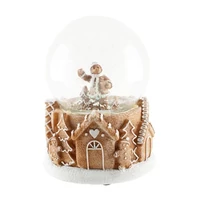 Rázógömb mézeskalács figurával, LED-es (11,2 cm x cm 11,2 cm x 14,7 cm)