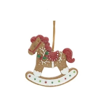 Mézeskalács hintaló glitteres, akasztós (11 cm x 2,5 cm x 11 cm)