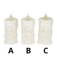 Gyertya angyallal LED-es (6 cm x 5,5 cm x 12 cm)  TÖBBFÉLE