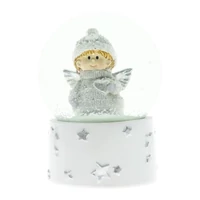 Rázógömb angyallal, szívvel (6,5 cm x 6,5 cm x 8,5 cm)