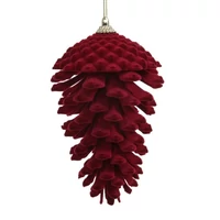 Karácsonyi díszek flokkolt, akasztós (BORDÓ) 