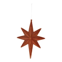 Karácsonyi díszek flokkolt, akasztós (BARNA) 