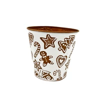 Karácsonyi fém kaspó (16 cm x 16 cm x 14 cm)