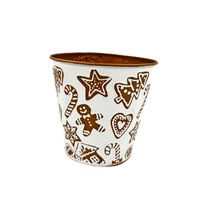 Karácsonyi fém kaspó (12,5 cm x 12,5 cm x 12,5 cm)