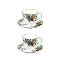 Toboz mintás csészék, csészealjakkal (2db / szett)