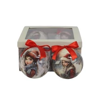 Karácsonyi gömbök lánnyal (10 cm) 4db