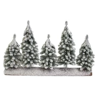 Dekoratív havas fácskák fatönkön (40 cm)