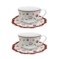 Mézeskalács karácsonyi csészék csészealjakkal 