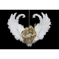 Fehér arany karácsonyi dísz Szent Család (15 cm)