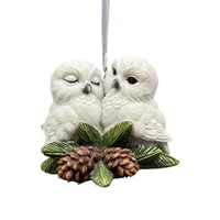 Natur karácsonyi dísz baglyok (8 cm)