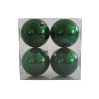 Zöld műanyag karácsonyi gömbök (10 cm) 4db
