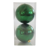Zöld műanyag karácsonyi gömbök (15 cm) 2db