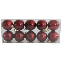 Burgundi műanyag karácsonyi gömbök (5 cm) 10db