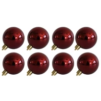 Burgundi műanyag karácsonyi gömbök (8 cm) 8db