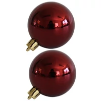 Burgundi műanyag karácsonyi gömbök (15 cm) 2db