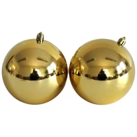 Arany műanyag karácsonyi gömbök (15 cm) 2db