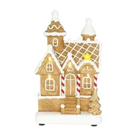 Mézeskalács ház LED-es (12 cm x 10 cm x 19,5 cm)