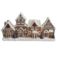 Megvilágított mézeskalács falu (24 cm)