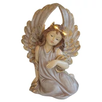 Krém és arany angyal LED (26 cm)