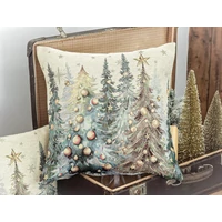 Csillogó erdő - Díszpárna huzat (45 cm x 45 cm) | arany lurex