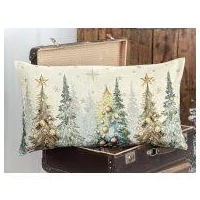 Csillogó erdő - Díszpárna huzat töltettel (40 cm x 70 cm) | arany lurex