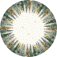 Csillogó erdő - Kerek asztalterítő (160 cm) | arany lurex