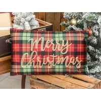 Klasszikus kockás karácsonyi díszpárna töltettel (30 cm x 50 cm)