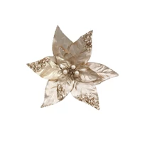 Arany mikulásvirág csipesszel (22 cm)