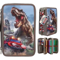 Dino World 3 Emeletes Töltött Tolltartó, NEW WORLD