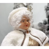 Arany karácsonyi dekoráció, Mikulás asszony (64 cm)