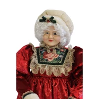 Piros karácsonyi dekoráció, Mikulás asszony (64 cm)