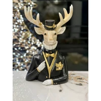 Fekete és arany szarvas Elegance (23 cm)