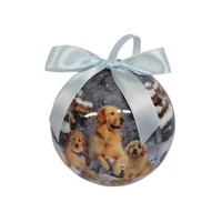 Karácsonyi gömbök kutyákkal (10 cm) 4db