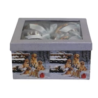 Karácsonyi gömbök kutyákkal (10 cm) 4db