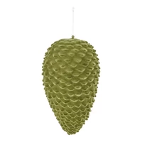 Karácsonyi díszek flokkolt, akasztós (ZÖLD) 