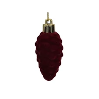 Karácsonyi díszek flokkolt, akasztós (BORDÓ) 