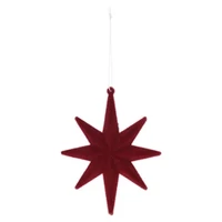 Karácsonyi díszek flokkolt, akasztós (BORDÓ) 