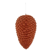 Karácsonyi díszek flokkolt, akasztós (BARNA) 