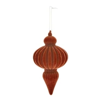 Karácsonyi díszek flokkolt, akasztós (BARNA) 