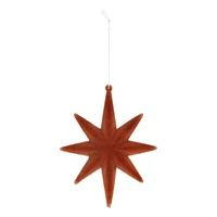 Karácsonyi díszek flokkolt, akasztós (BARNA) 