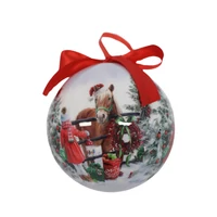 Karácsonyi gömbök lóval (10 cm) 4db