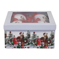 Karácsonyi gömbök lóval (10 cm) 4db