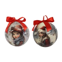 Karácsonyi gömbök lánnyal (10 cm) 4db