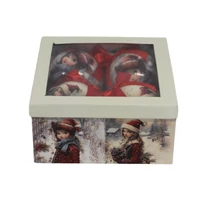 Karácsonyi gömbök lánnyal (10 cm) 4db